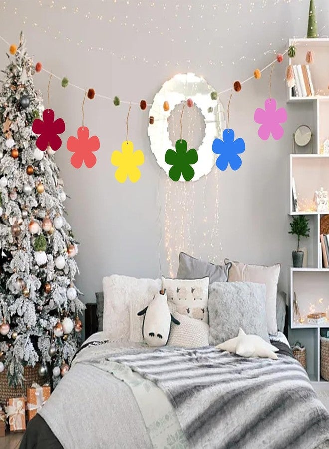 Cliths 15Pcs Flower Wood Cutouts for DIY Crafts Unfinished Wood Ornaments with Hole to Paint Wooden Flower Shapes for Kids Art, Home Hanging Decor, Party Decoration - Image 4